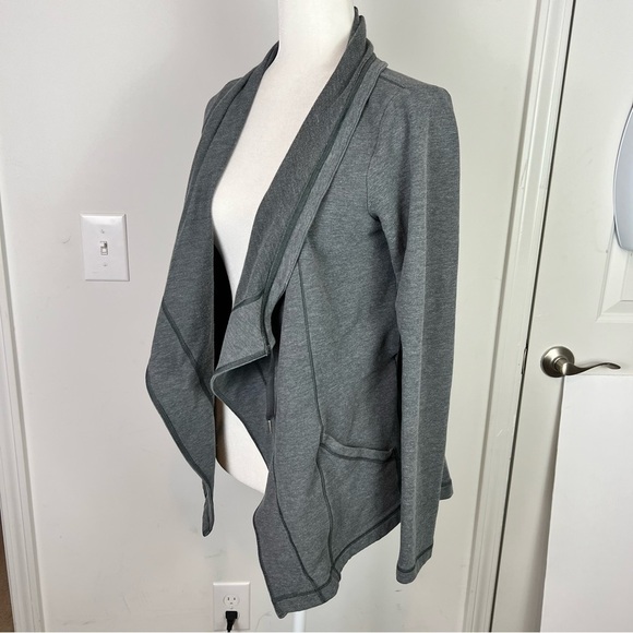 LUCY Jacket womens small Grey The Studio Flow wrap open drape front - Picture 2 of 7